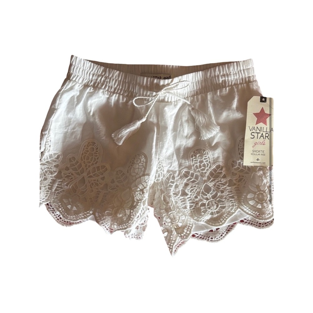 Vanilla Star Lace Trim Shorts with white shortie lining underneath nwt